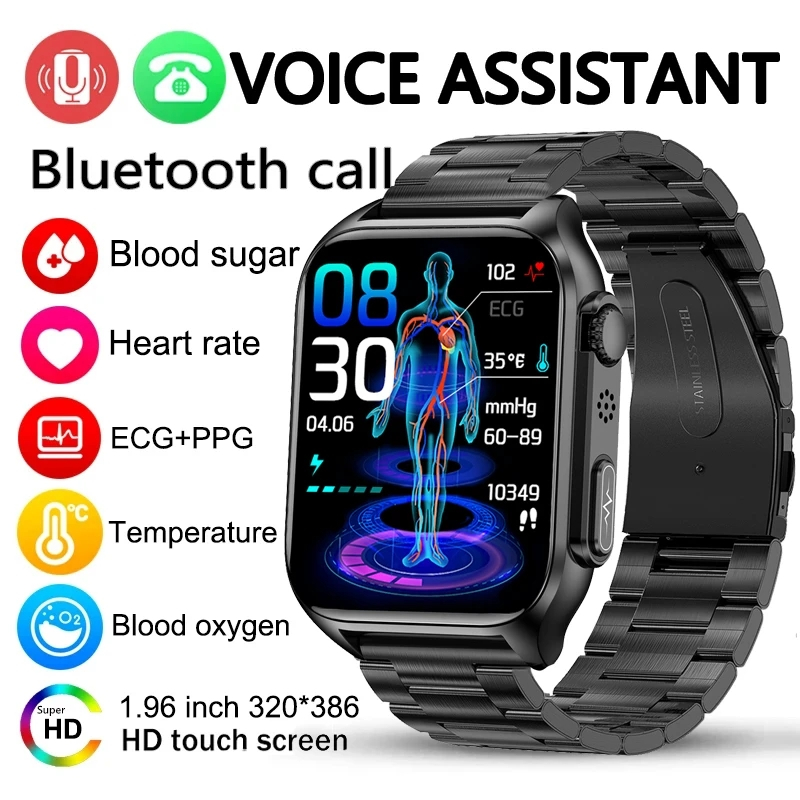 TK12 Smart Watch ECG+PPG Noninvasive Blood Glucose HD