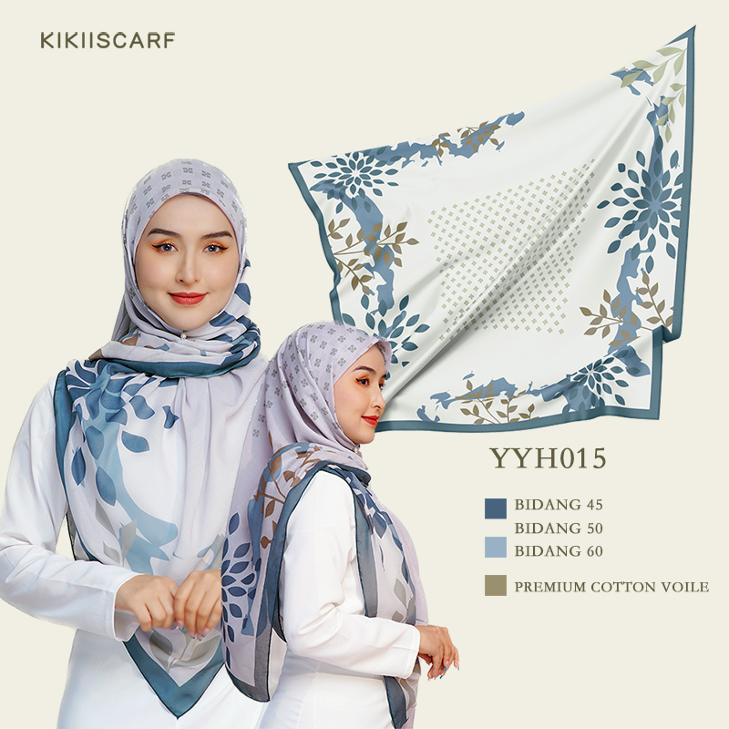 KIKIISCARF Tudung Bawal Corak Premium Cotton Voile Ready Stock Bidang45 ...