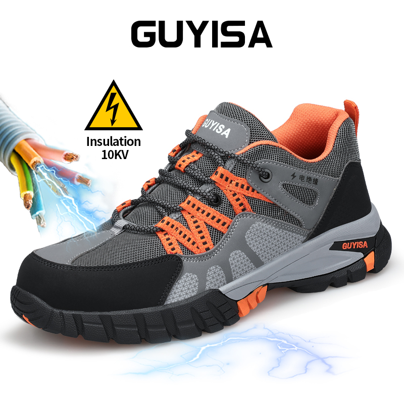 GUYISA men shoes safety Electrician insulated shoes 10KV Plastic toe
