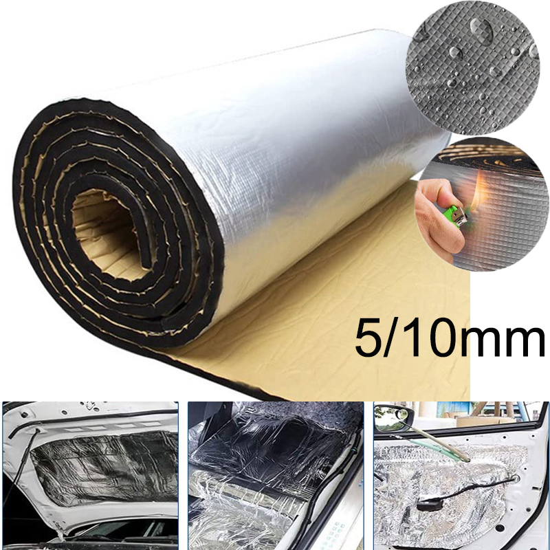 5/10mm Aluminum Car Anti Sound Proof Proofing Noise Deadening Deadener