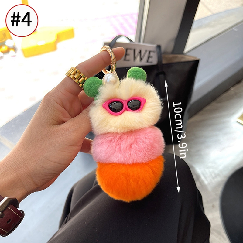 Ins Cute Plush Keychain Small Coal Ball Pendant Multifunctional Girls ...