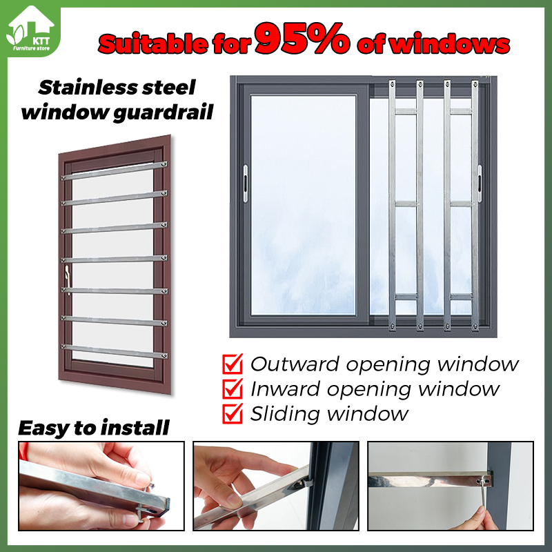 Window guardrail Nopunch installation Child safety windows Safety