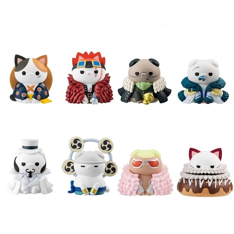 8Pcs One Piece Cos Cat Action Figure Eustass Kid Rob Lucci Sir