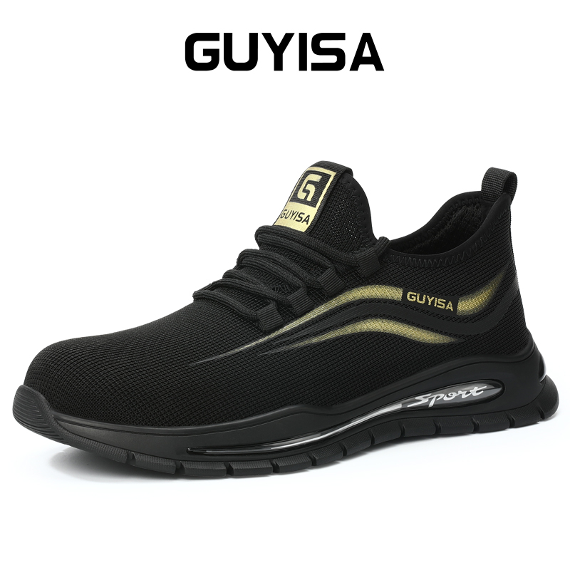 GUYISA Safety Shoes Men Lightweight and breathable steel head anti