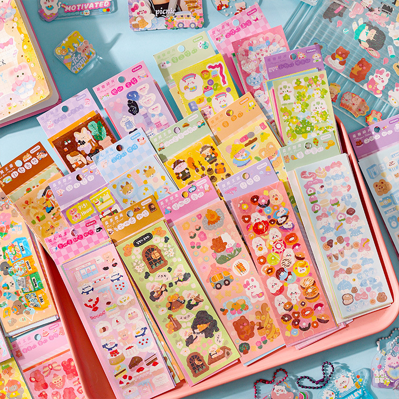 200 Styles Laser Stickers Big Collection Cuckoo Card Handbook Sticker ...