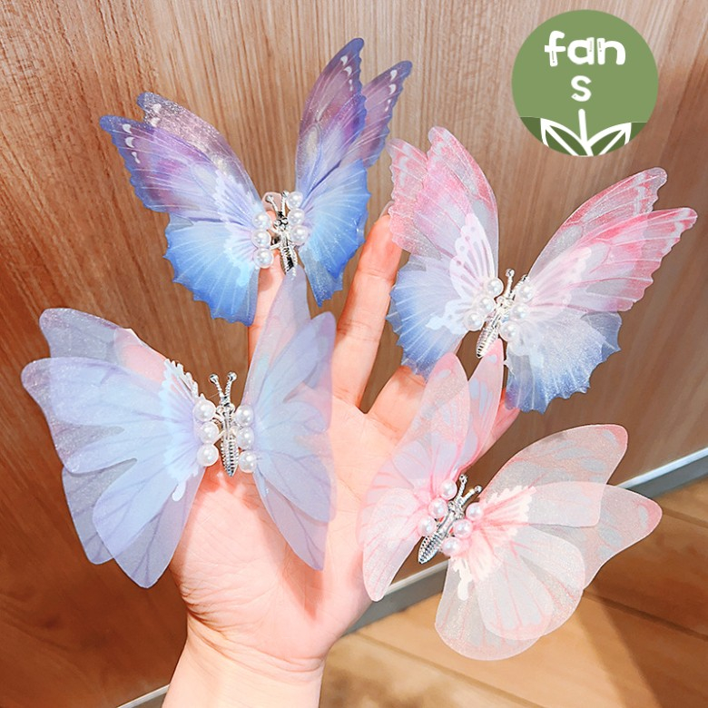 Super Fairy Moving Butterfly Hair Clip Dancing Wings Pearl Hair Clip