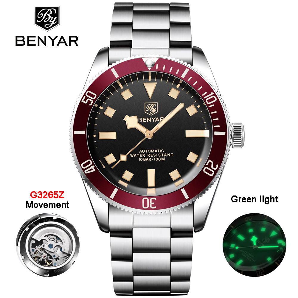 BENYAR 2023 New Men Watches Waterproof Luxury Automatic Mechanical G3265Z Sport Luminous Stainless Steel Business Watch BY 5179M Shopee Malaysia