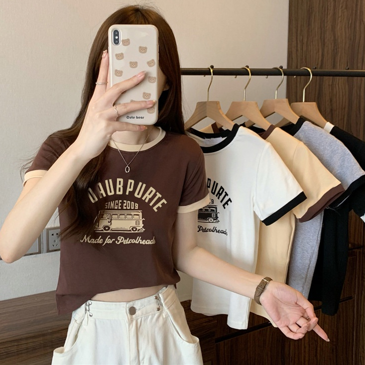 Cute t shirt crop tops 2025