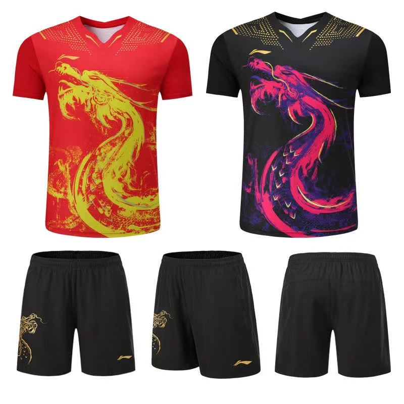 2023 New Li Ning Table Tennis Jersey Men's and Women's Quick Drying and