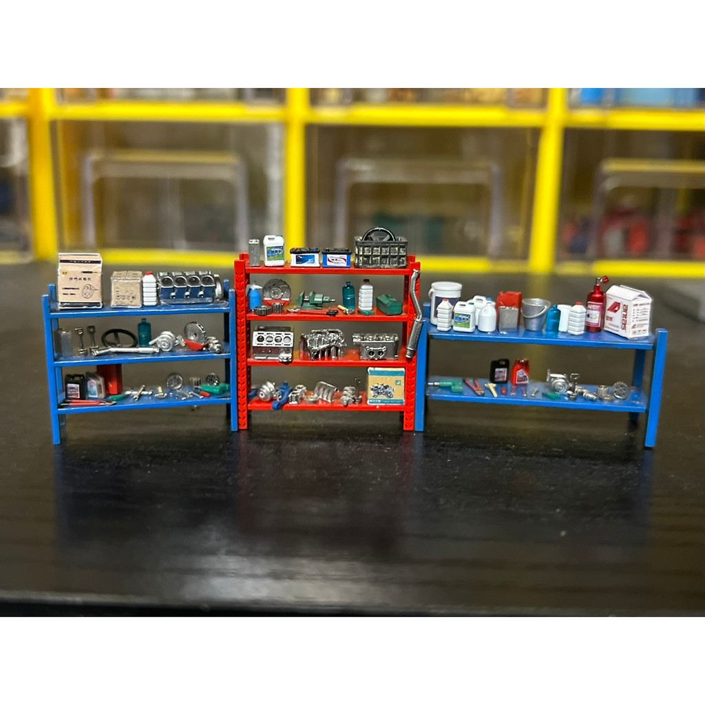 Diorama 1/64 Car Garage Model Maintenance Tools Engine Hanger Repair ...