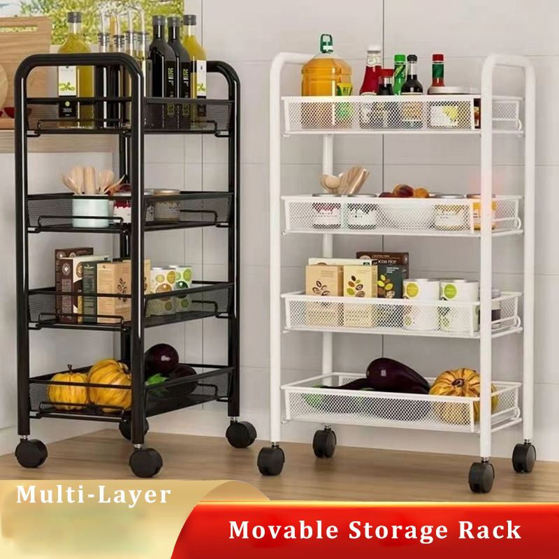 Narrow Slim Rolling Storage Cart and Organizer Kitchen Storage