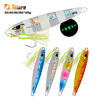 TL 30g 40g 60g 80g 100g Slow Jigging Lure with Assist Hooks Saltwater  Fishing Lure Cast Metal Jigs Sea Artificial Hard Bait