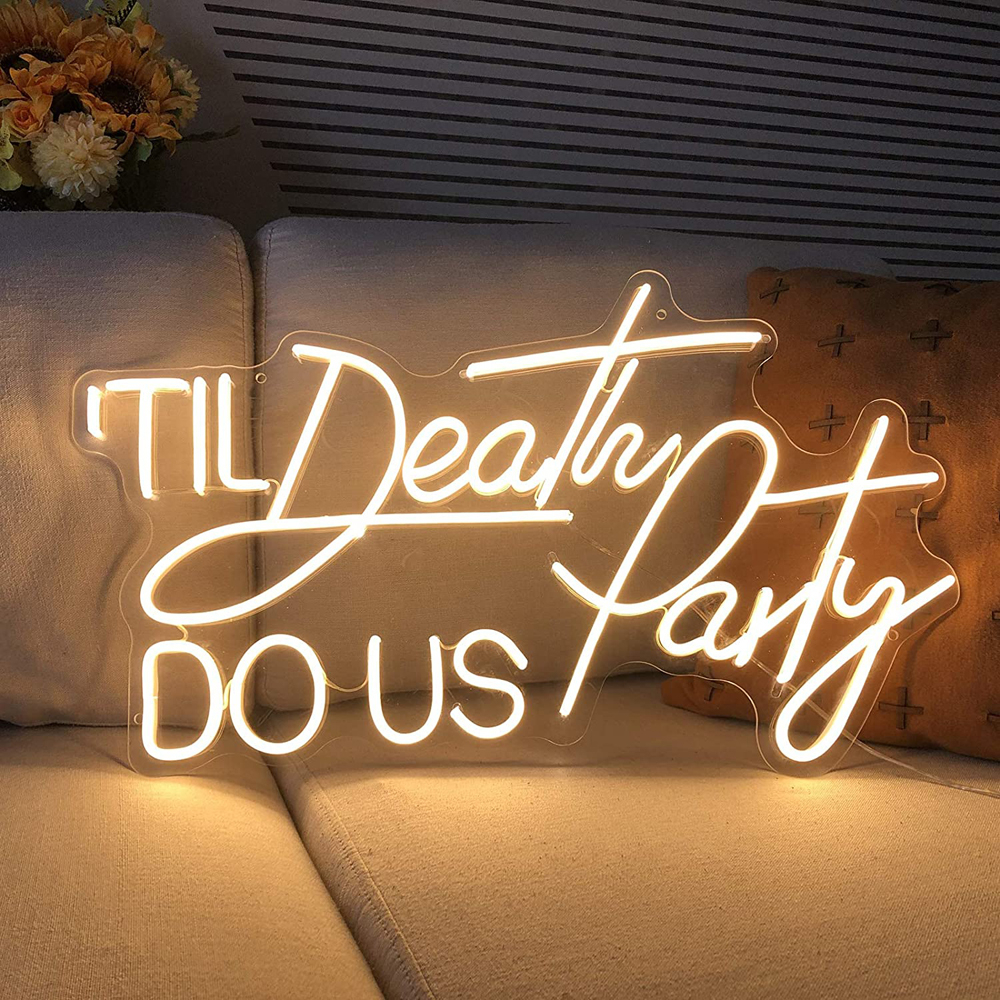 Neon Signs Til Death Do Us Perty Acrylic Light Up Lights Signs for Room ...