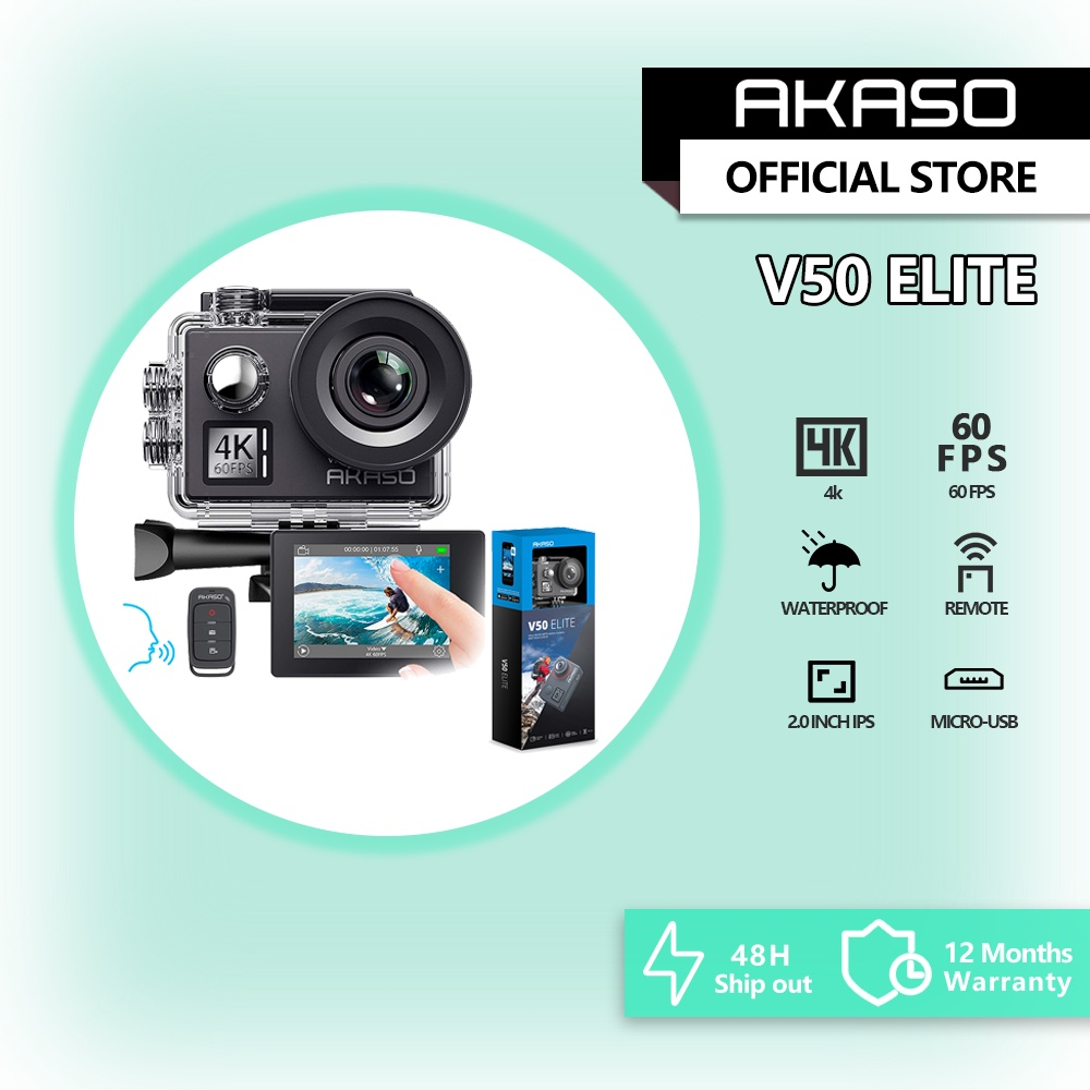 Akaso V50 Elite WiFi Action Camera 4K/60fps Touch Screen Waterproof