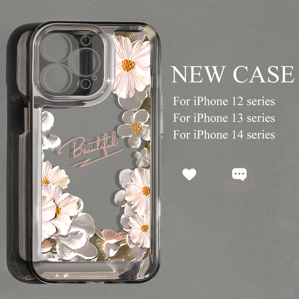 Spring Flower Space Acrylic Crystal Phone Case For iPhone 15 11 12 13 ...