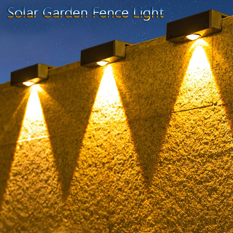 LED Solar Wall Lamp Outdoor Waterproof Garden Fence Light Terrace
