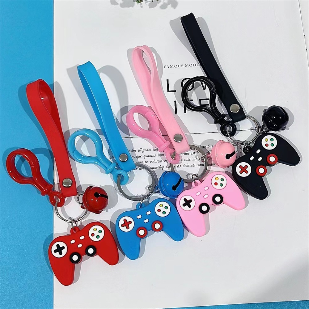Creative PVC Mini Game Console Keychain with Bell Simple Car Games ...
