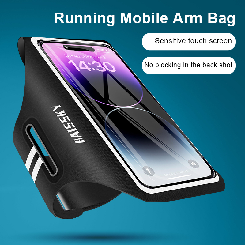 HAISSKY Back View Design Running Sports Armband Bag For iPhone 16