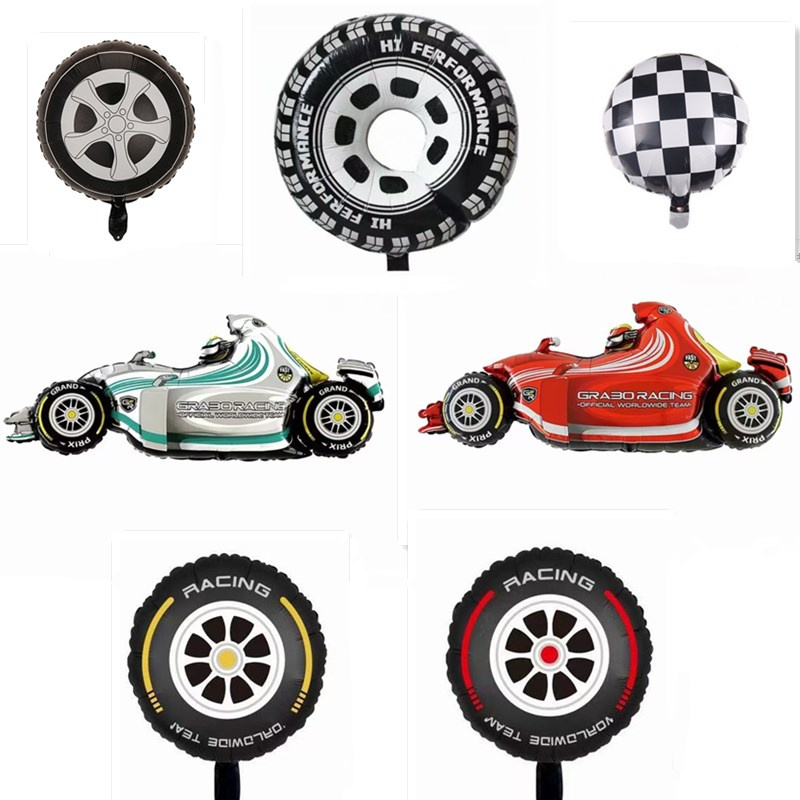 Racing Cars Racing Tires Foil Helium Balloon Theme Kids Party