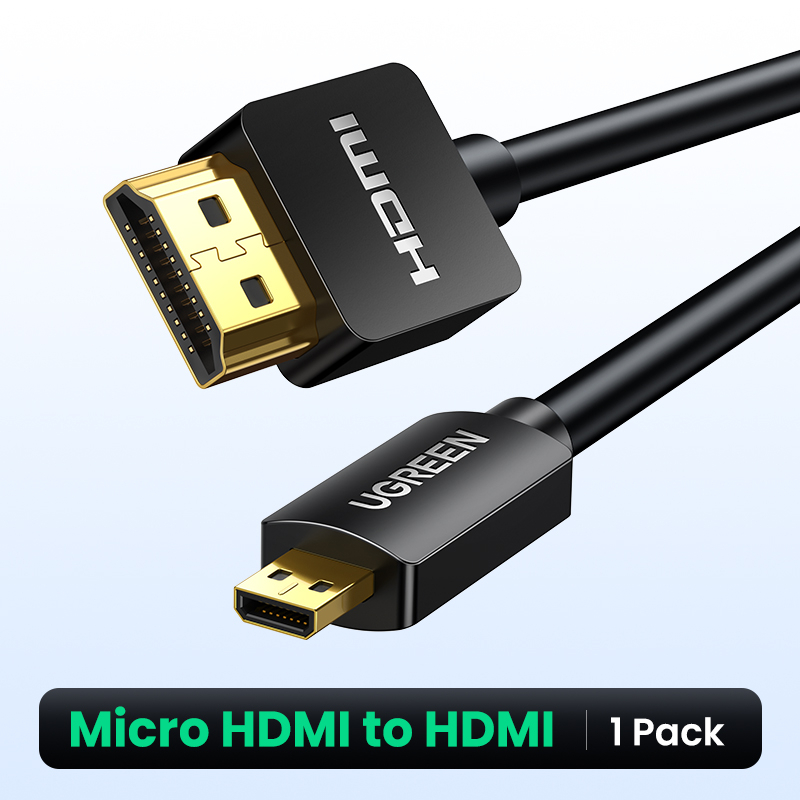 UGREEN Micro HDMI to HDMI Cable 3D 4K Adapter for Tablet/HDTV/PC