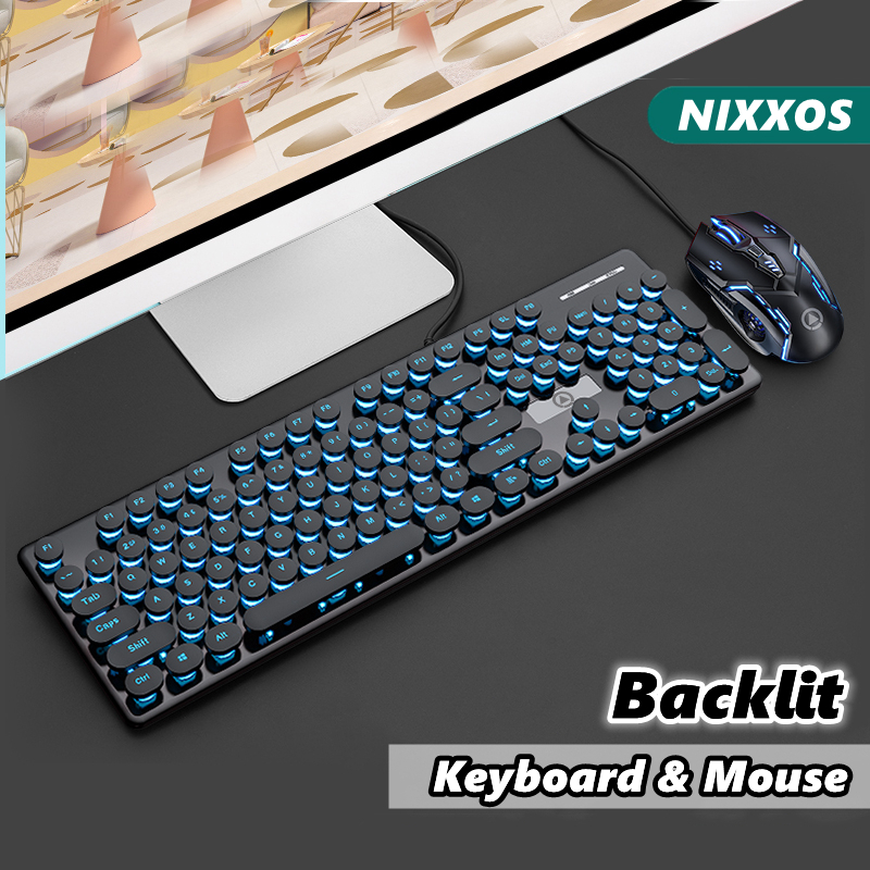 NIXXOS Backlit Gaming Keyboard punk manipulator feel Wired Keyboard