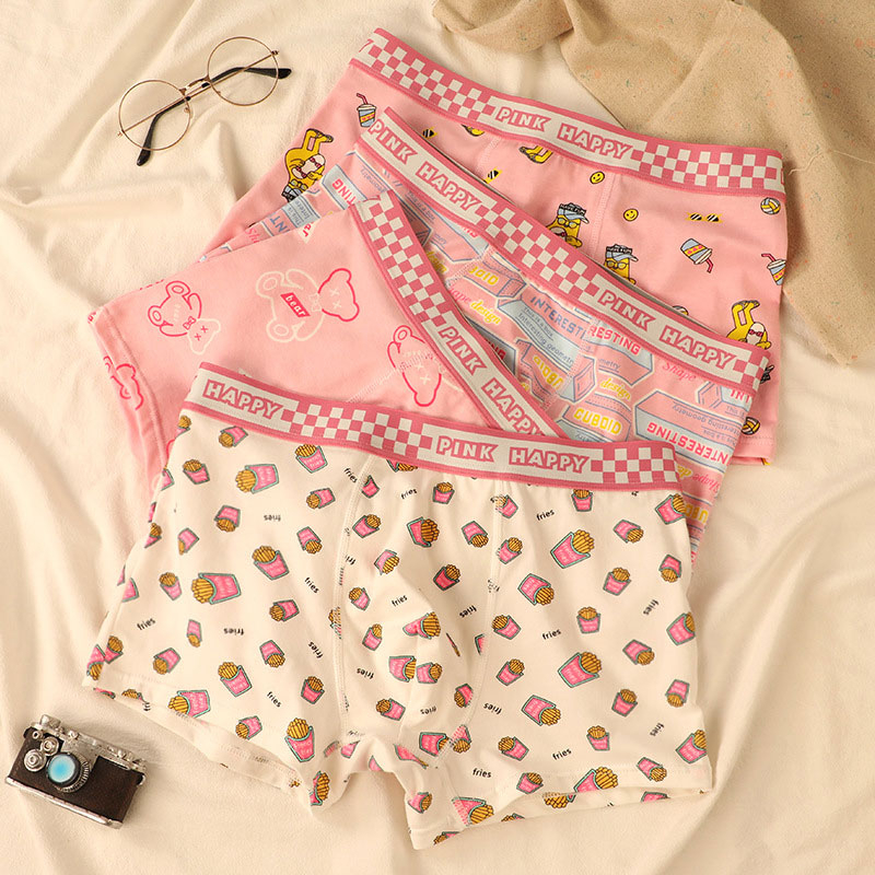 Cute Pink Men Boxer Cotton Underwear Boxer for Men Boxer Lelaki Spender