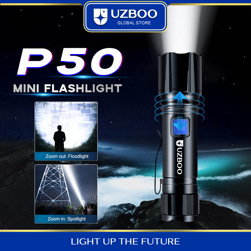 UZBOO Mini Flashlight LED Torch Light Portable Rechargeable Flashlight