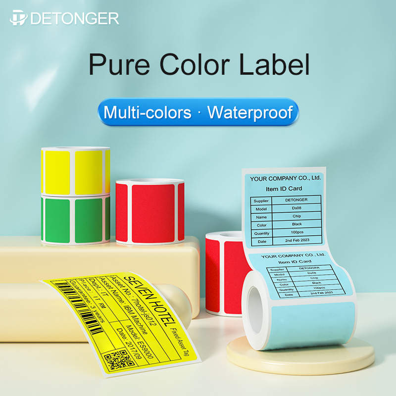 DETONGER Colorful Thermal Label Sticker Thermal Printer Paper Color