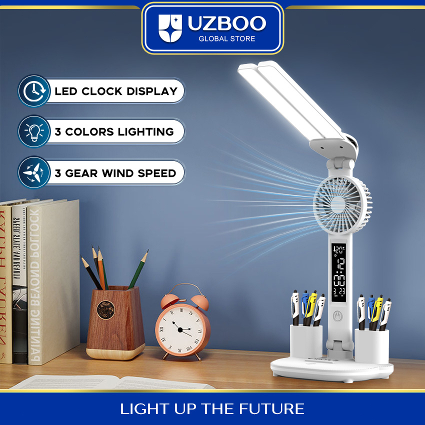 UZBOO Desk Lamp Doublehead Table Lamps 3 Color Touch Dimming Light