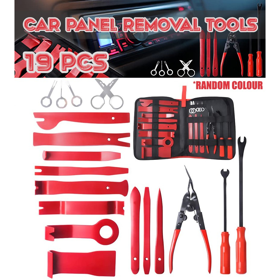 19pcs Auto Door Clip Panel Trim Removal Tools Kits Disassembly Plastic