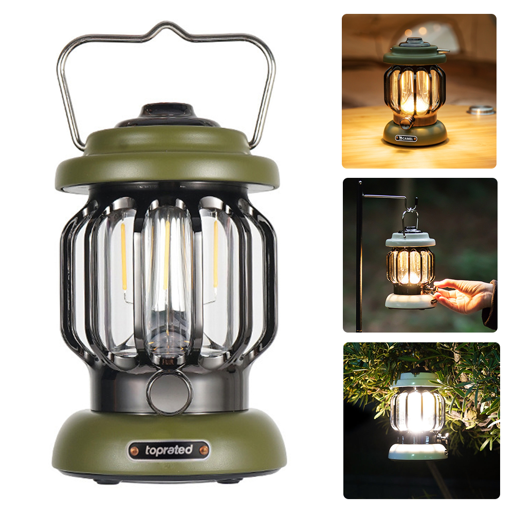 Retro Portable Camping Lantern 5000mAh Rechargeable Outdoor Vintage ...