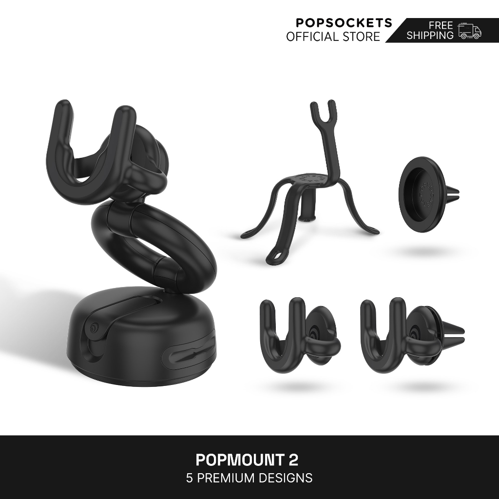 Car Mount For Popsocket PopSockets Black Flex Tripod PopMount