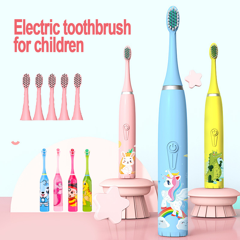 Electric Ultrasonic Toothbrush Children Cartoon Pattern Electric Soft ...