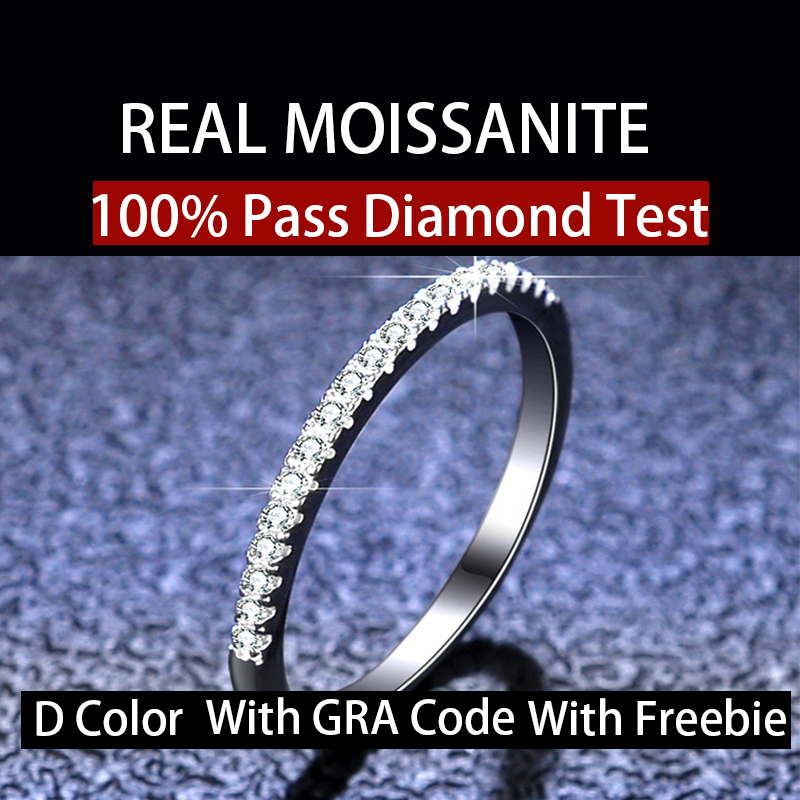 Real Moissanite Eternity Round Cut White D Color Ring In S925 Sterling ...
