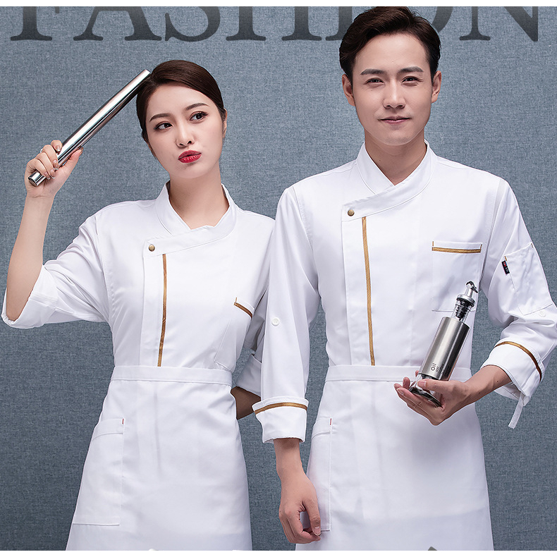 Ready Stock Chef uniform black hotel chef uniform long-sleeved work ...