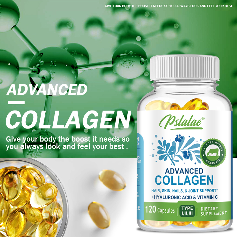 Pslalae Collagen Pills With Hyaluronic Acid And Vitamin C - Reduces ...