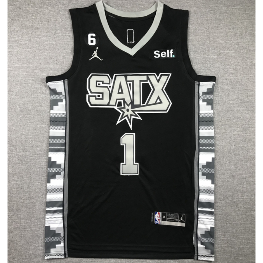 2023 new NBA men San Antonio Spurs 1 Victor Wembanyama SATX embroidery ...