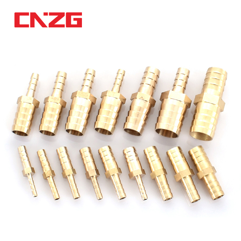 2 Way Straight Hose Barb Connector Brass Barbed Pipe Fitting Reducer