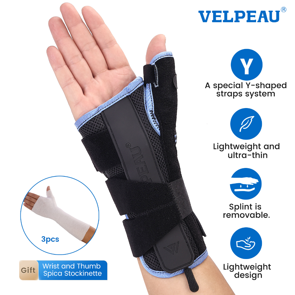 VELPEAU Wrist Support Thumb Spica Splint Support for De Quervain's ...