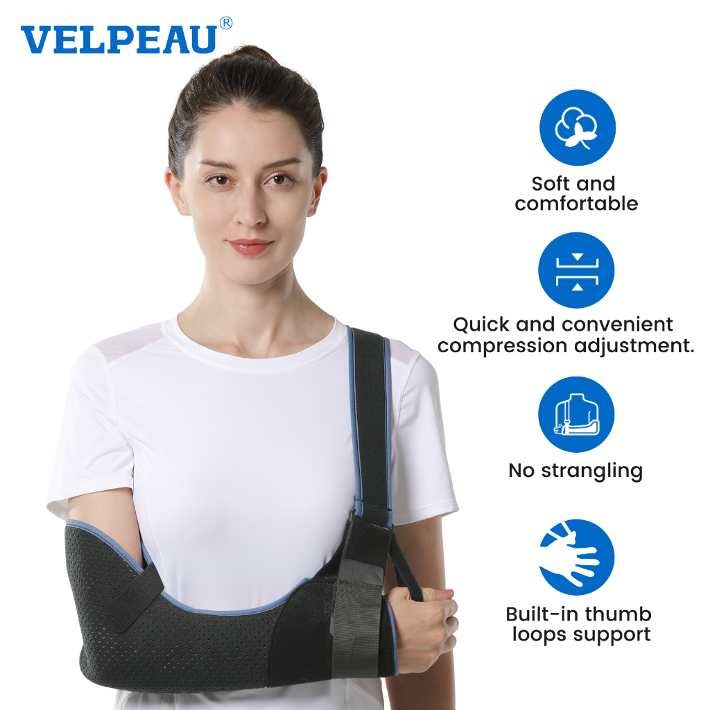 VELPEAU Arm Sling Shoulder Immobilizer Rotator Cuff Support Brace