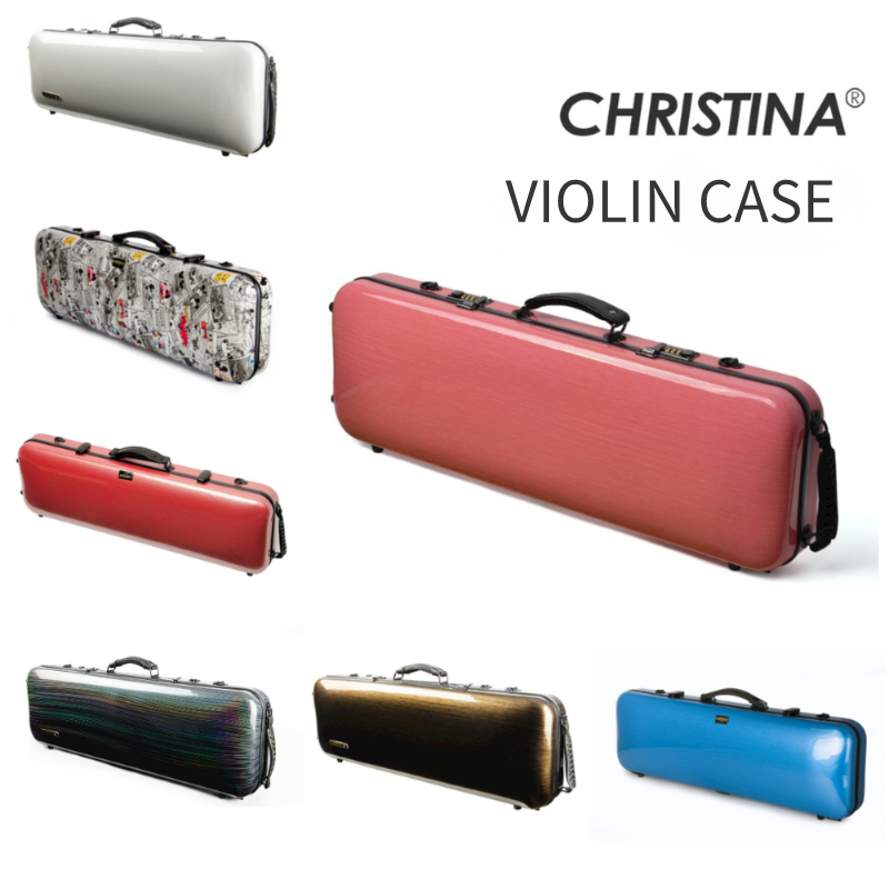 [Christina] Square Violin Case Carbon Fiber Lightweight Waterproof