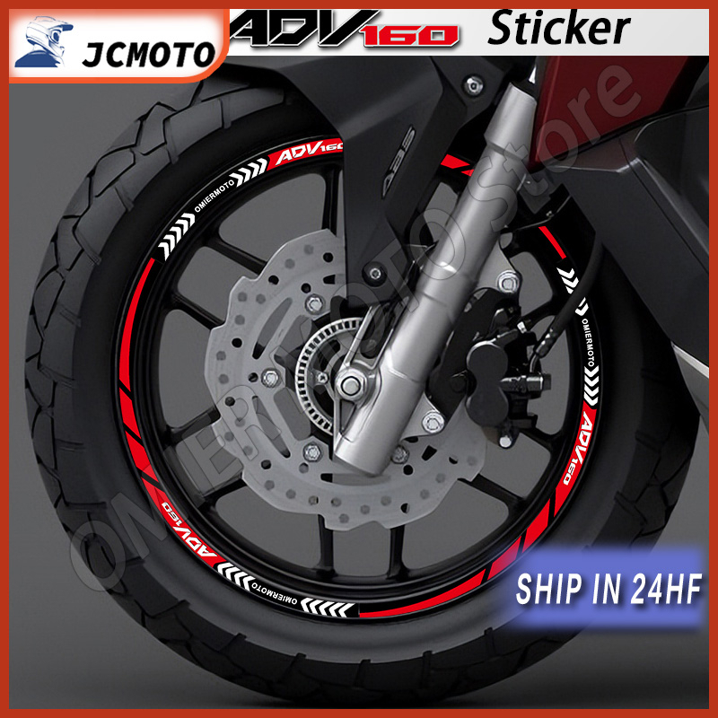 For HONDA ADV 160 Motorcycle Wheel Sticker Rim Decals Stripe Tape Hub ...