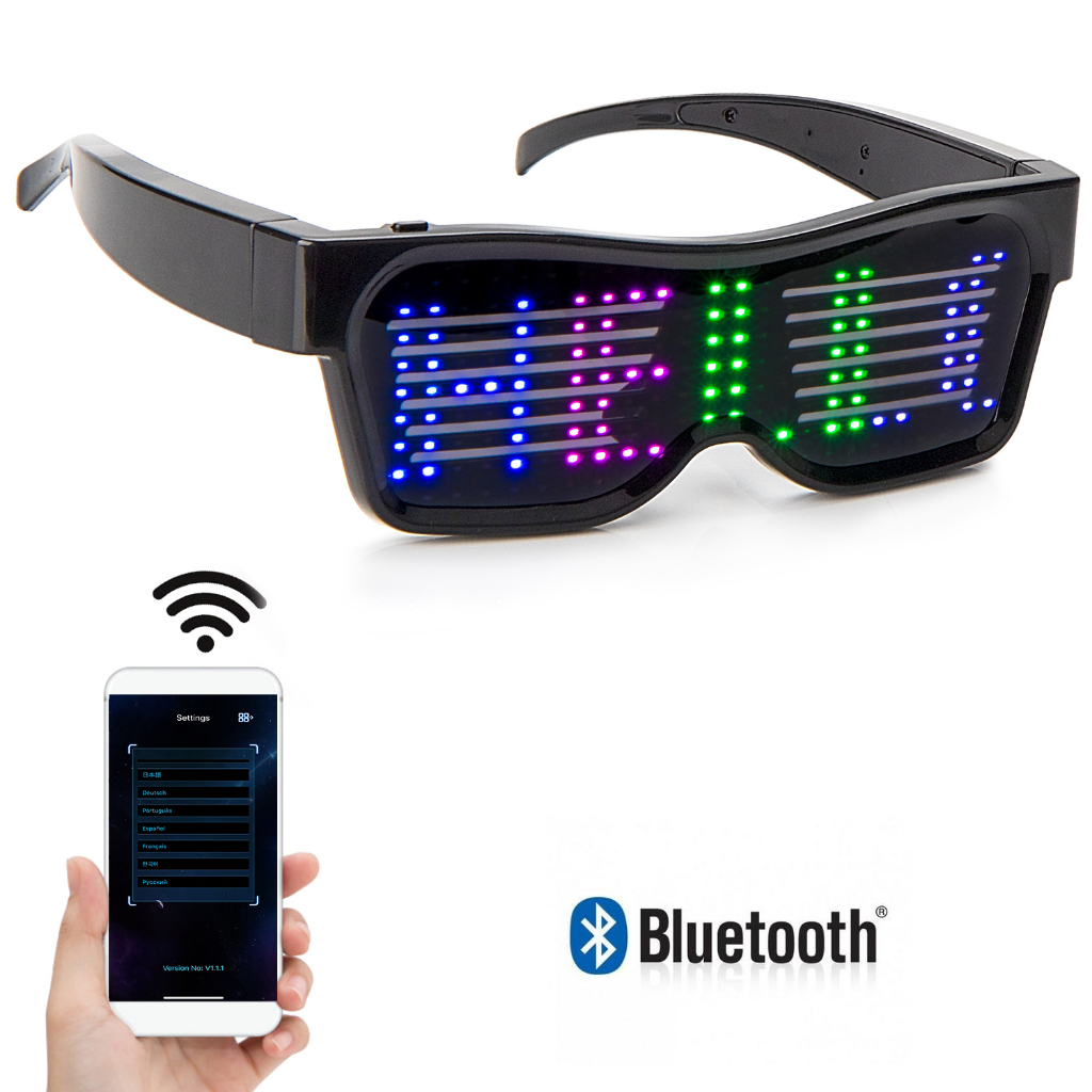 Leadleds Bluetooth LED Glasses Mobile APP Control DIY Multiple patterns ...