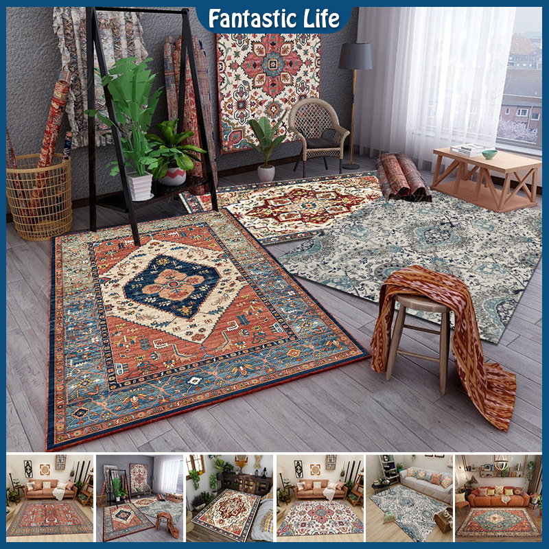 7 Styles Retro carpet European national style carpet crystal velvet rug