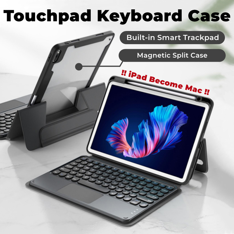 NIXXOS for iPad Split Casing with Touchpad Keyboard Round Key Cap Keyboard