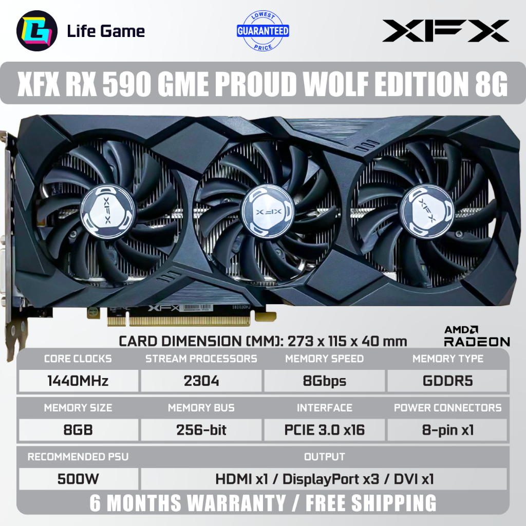 Used Sapphire RX 580 590 RX580 2048sp 8G 8GB D5 DUAL FAN AMD Graphic ...