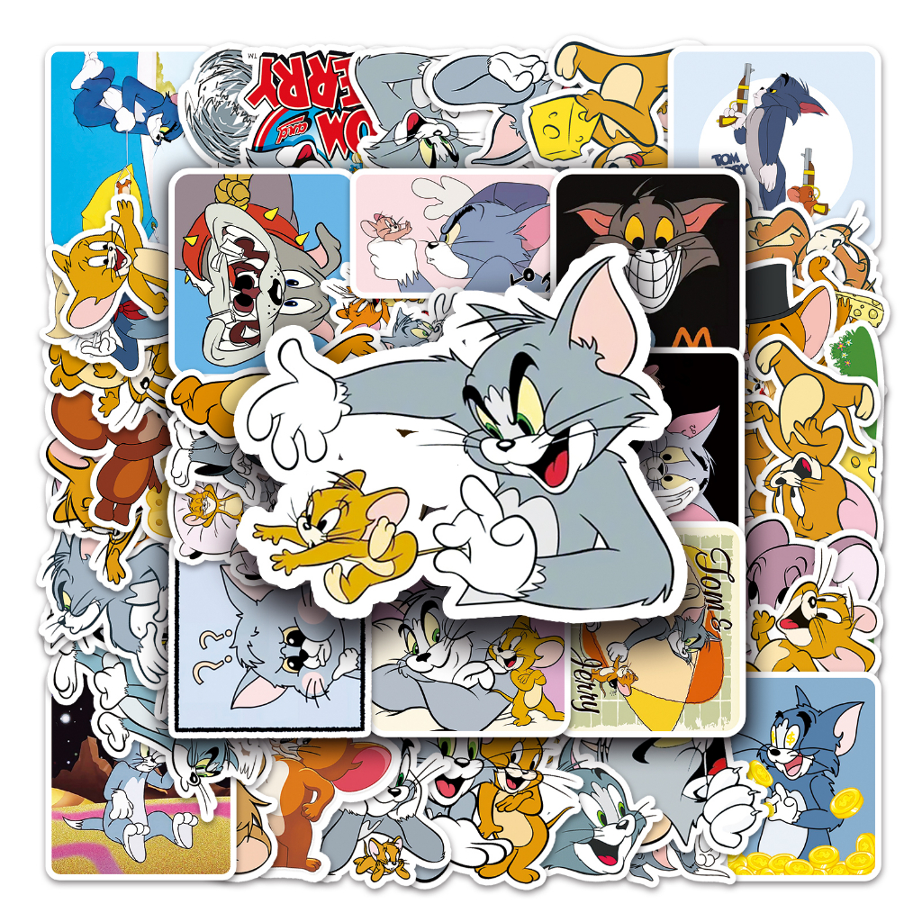 50 Piece cartoon Tom and JerryDIY Creative Motor Stickers Car Stickers ...