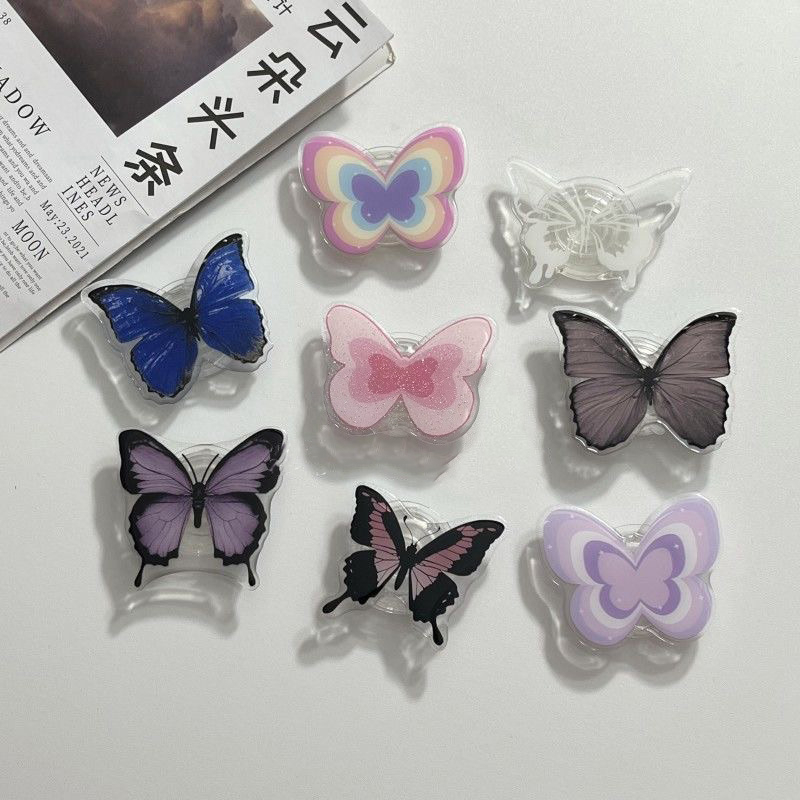 Fantasy Gradient Butterfly Bracket Phone Grip Korea Holder Ring ...