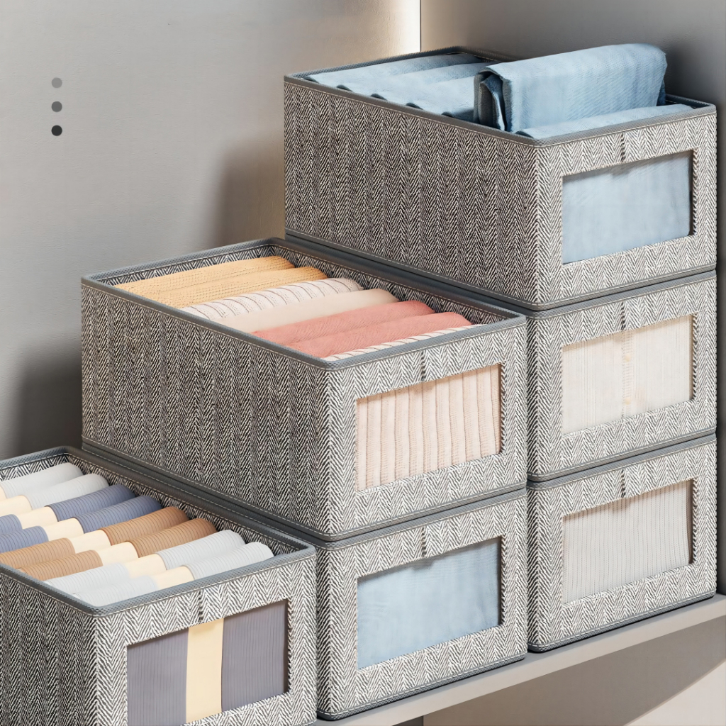 Split format window storage box Visible pants clothing storage ...