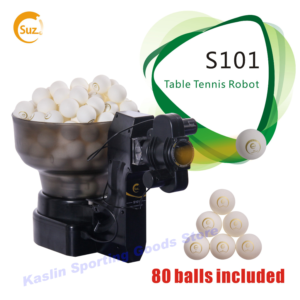 SUZ Table tennis ball machine Table Tennis Robots Automatic Ball Machine With 80 balls Shopee